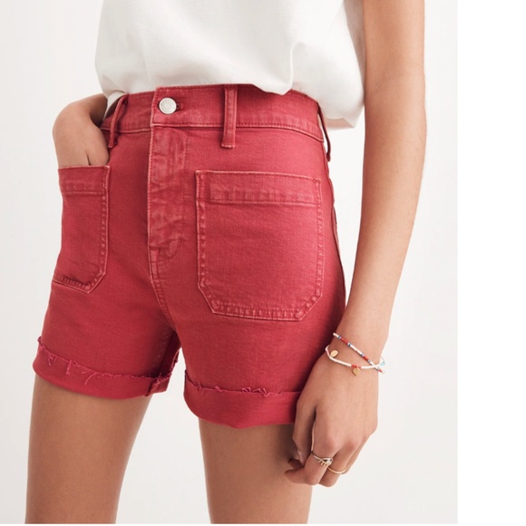 Madewell Pants - Madewell High-Rise Denim Shorts Garment-Dyed